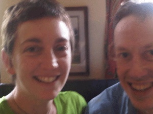 21.6 miles: smiles (and a pint) at the pub :-)
