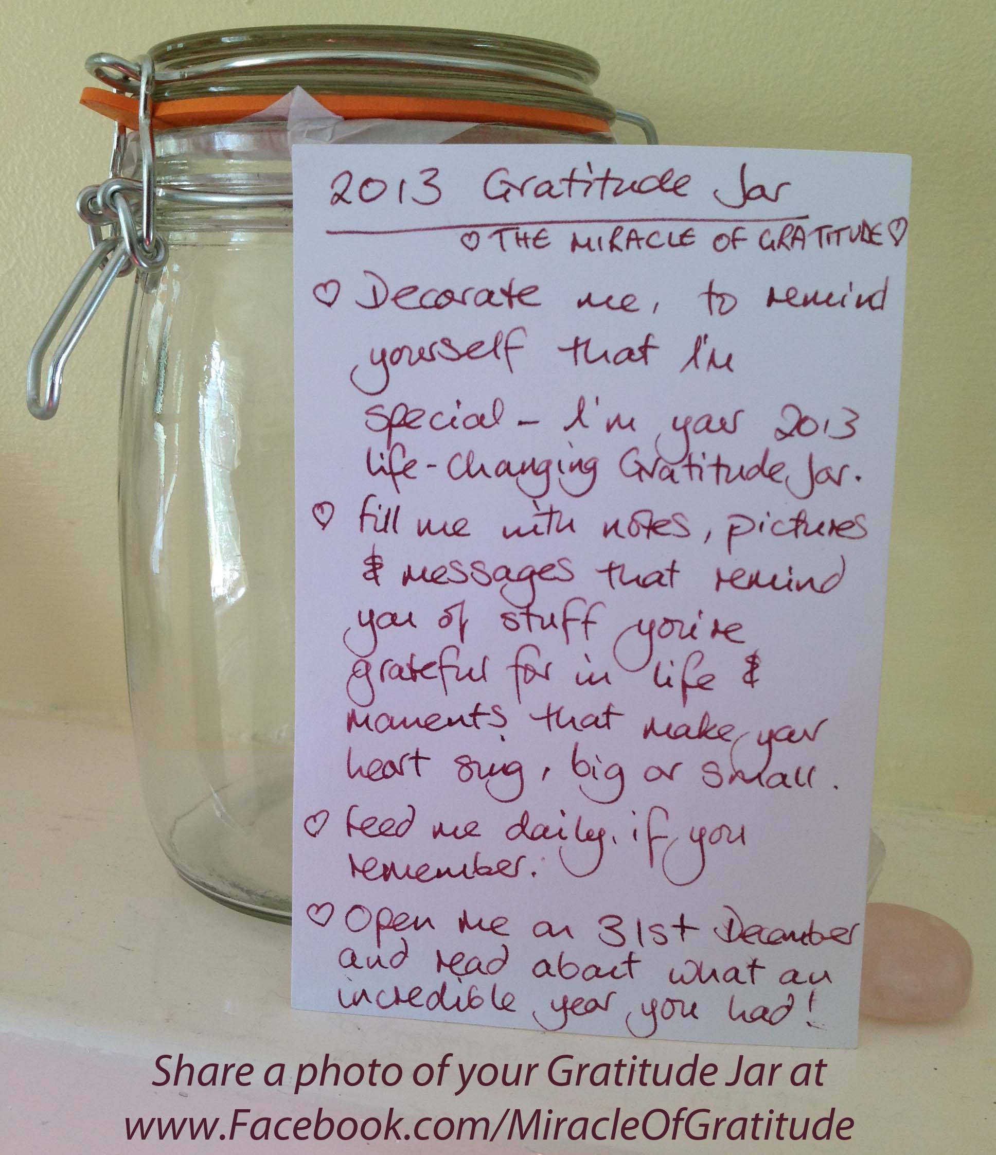 Create A Gratitude Jar for 2014 ~ The Miracle Of Gratitude