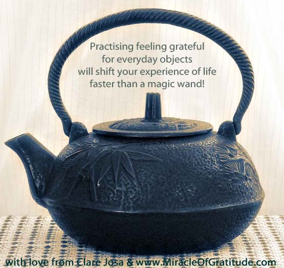 When you practise feeling gratitude for the every-day objects you would normally take for granted, your experience of life will transform.