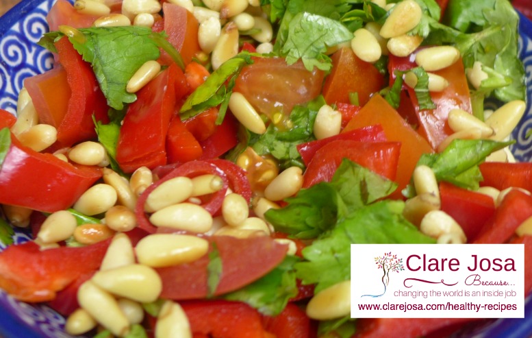 Healthy salad recipe: Chilli & coriander salsa - takes under 5 minutes #glutenfree #rawfood http://www.clarejosa.com/healthy-recipes/chilli-coriander-salsa-a-deliciously-healthy-salad-recipe-that-takes-under-5-minutes/
